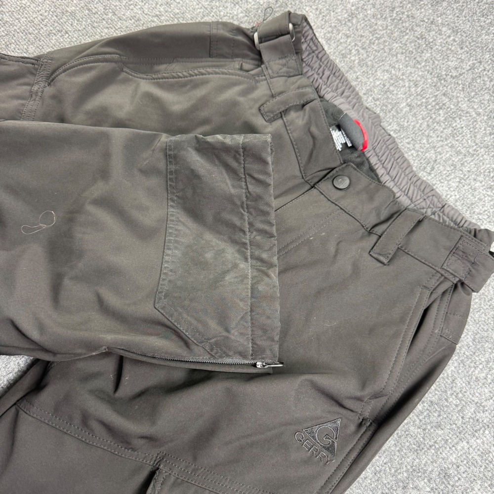 Gerry Snow Pants Large Black Fleece Lined Cargo Softshell Mens